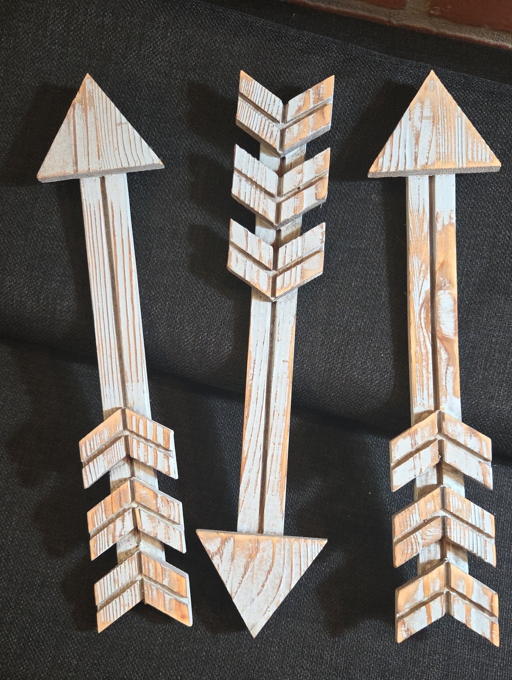 Rustic Whitewashed Wooden Arrow Wall Decor - Home Wall Accent